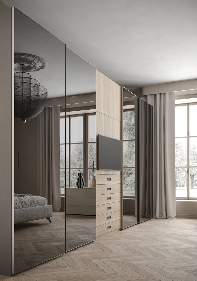 Giessegi Modo - Sliding Wardrobe - The August Company | Mumbai